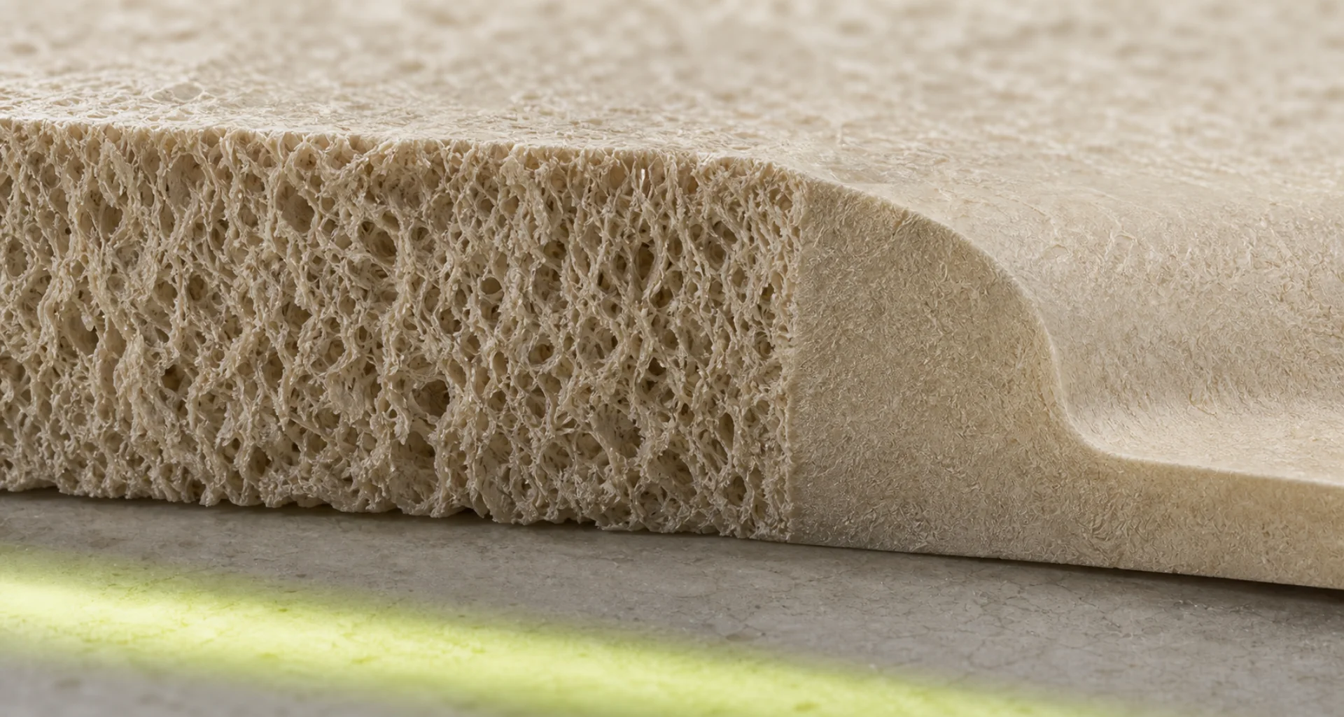 Macro view of a fibrous grown material surface